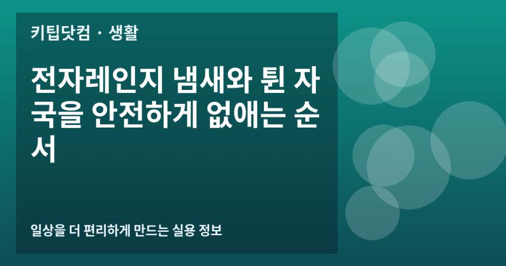 전자레인지 냄새와 튄 자국을 안전하게 없애는 순서