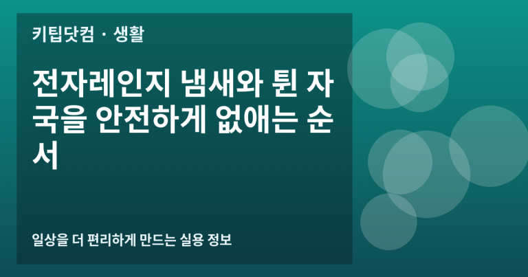 전자레인지 냄새와 튄 자국을 안전하게 없애는 순서