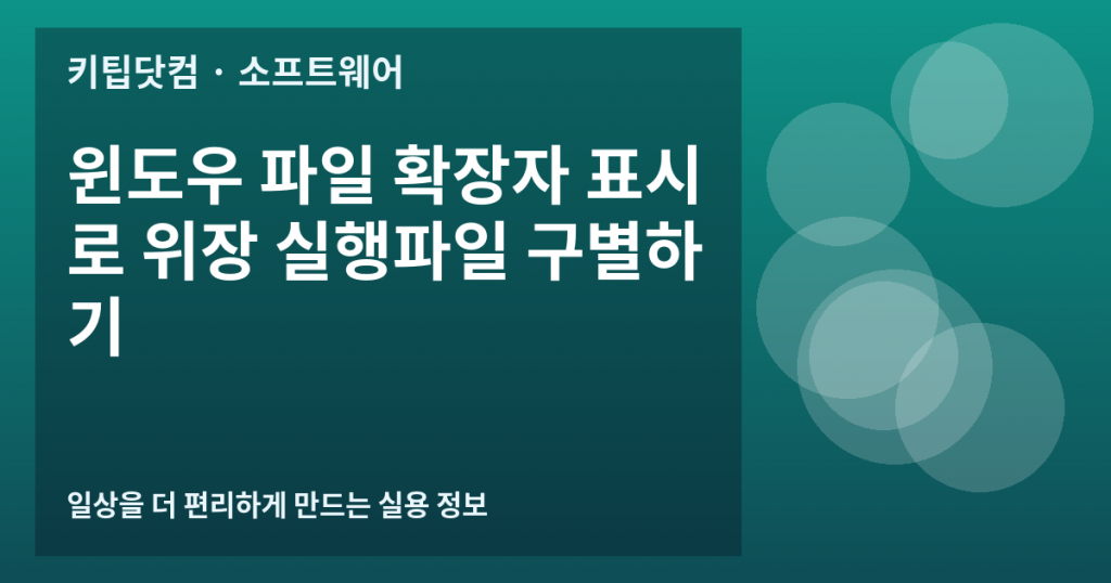 윈도우 파일 확장자 표시로 위장 실행파일 구별하기